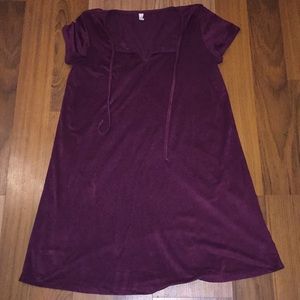 Maroon suede dress